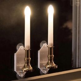 Candle Holders 2Pcs Lights Realistic Looking Flameless ABS LED Decorative Solar Energy Light For Home Party Wedding Decorations