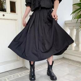Men's Pants Trousers Summer Dress Japanese Casual Pleated Shorts Culottes Hip-hop Gothic Couples Stage Wear