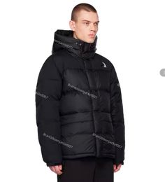 남성 겨울 재킷 현실 2024 다운 후드로드 다운 재킷 따뜻한 코트 남자 복사 재킷 문자 인쇄 아웃복 다중 패션 바람 방향 오버 코트 방수