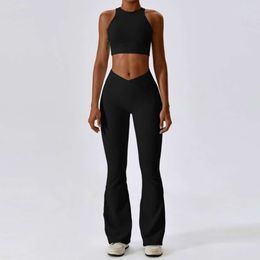 Yoga 2pcs Sport High Waist Workout Clothes for Outfit Fiess Gym Set Sportwear Women Suit Tracksuit Academic F2405 F2405 wear