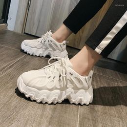 Fitness Shoes 2024 Ladies Chunky Platform Sneakers Fashion White Tenis Female Casual Woman Walking Comfor Womens Vulcanized Spring