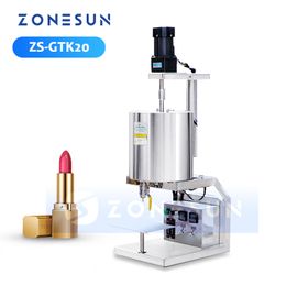 ZONESUN Lipstick Filling Machine Manual Lip Barm Filler Cosmetics Make Up Beauty Product Equipment Heating Mixing ZS-GTK20