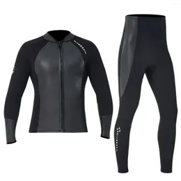Women's Swimwear 2MM Neoprene Leather Diving Jacket And Pants For Men Women 2 Pieces Separate Wetsuit Snorkelling Surfing Winter Thermal