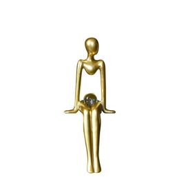 Decorative Objects Figurines Abstract Resin Figures Statues Ornaments Character Art Sitting Posture Scptures Decorates Golden Mode Dhjdn