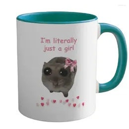 Mugs Sad Hamster Coffee Cup Funny Bow Tie 300ml Unique Ceramic Featuring Makes Everyone Laugh