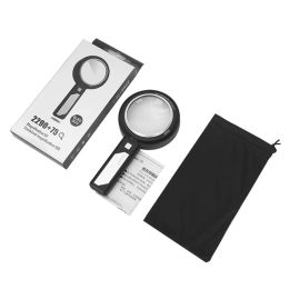 Handheld Magnifying Glass With 8 Led Lights, 5X 10X 15X Rechargeable Magnifier for Reading Seniors Jewellery Collecting Research