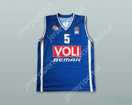 CUSTOM NAY Name Youth/Kids NEMANJA JARAMAZ 5 KK BUDUCNOST PODGORICA MONTENEGRO BLUE BASKETBALL JERSEY Top Stitched S-6XL