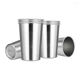 Mugs Premium Stainless Steel Cups 16 Oz Pint Cup Tumbler (8 Pack) - Stackable Durable