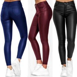 Women's Pants Women Workout Out Fitness Leggings High Waist Solid Pencil Skinny Trouser Sexy Slim Pockets BuScrunch