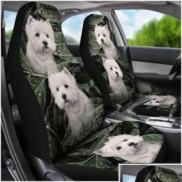 Car Seat Covers Ers 2Pcs Cute Westie Dog Print Fits Most Accessories Printed Drop Delivery Mobiles Motorcycles Interior Ots9A Dhn2B