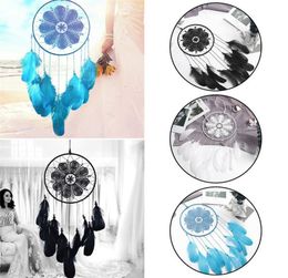 Black Dreamcatcher Handmade Wind Chimes Room Diy Hanging Pendant Feather Bead Dream Catcher Home Wall Art Hangings Decorations6312539