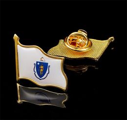 30PCS Massachusetts State of USA Country Flag Pin Brooch Craft Metal Badge National ism Collectible Pin Decorations5567589