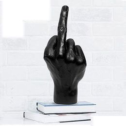 Decorative Objects Figurines Personalized Middle Finger Statue Nordic Resin Craft Scptures Ornament Home Office Decorations Living Dhx7L