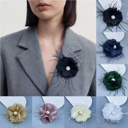 Brooches Jewelry Badge Accessories Large Flower Brooch Fabric Handmade Suit Sweater Coat Cloth Art Lapel Pins Solid Color