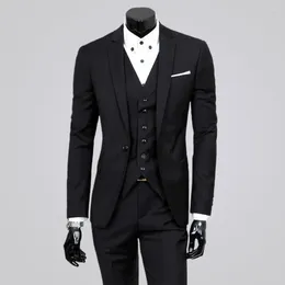 Men's Suits Great Wedding Suit Set Smooth Long-sleeve Coat Zipper Turn-down Collar Business Slim Fit