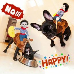 Dog Apparel Funny Creative Pet Costume Cowboy Novelty Clothes For Dogs Riding Horse Cosy Christmas Cosplay Party Suit Lovely