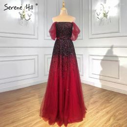 Party Dresses Wasisi Gradual Change Wine Red Evening Gowns 2024 Beaded Bling A-Line Luxury For Women FLA71329