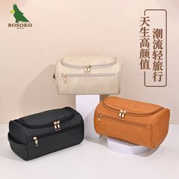 New Cosmetic Bag European And American Large Capacity Storage Bag Pu Leather Travel Toiletry Bag High-end Cosmetic Case Factory High Appeara