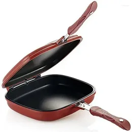 Pans Skillet Grill Pan 32cm Frying Double-sided Baking Tray Non-stick WokHome Garden Pancake For The Kitchen