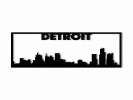 Detroit City Skyline Landscape Beautiful Home Decor Accent Metal Art Wall Sign2159320