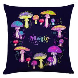 Pillow Simple Colourful Mushroom Printed Cotton Cover Linen Chair Sofa Bed Car Room Home Dec Wholesale MF442