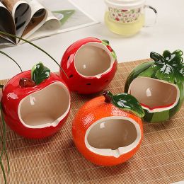 Home Ceramic Fruit Crafts Ashtray Strawberry desk accessories Living Room Decoration Watermelon European Style Creative Ashtray