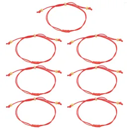 Charm Bracelets 7 Pcs Red String Bracelet For Girls Women Couples Rope Adjustable Decorate Unisex