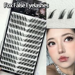 12Rows Fox False Eyelashes Single Cluster Eyelash Extension Segmented Lashes Eye Effect Individual 240511