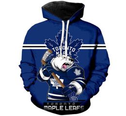 Fall New TorontoPrinting Men's Hooded Blue Maple White Bear Printed Leaf Outdoor Cool Casual Sweatshirt7597195