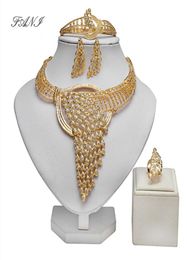 Sexy Grace Gold Colour s Nigerian Wedding Woman Accessories Fashion African Designer Jewellery Set Whole8169191