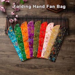 Decorative Figurines Chinese Style Hand Fan Cover Embroidered Flowers Portable Folding Dustproof Protective Home Decoration