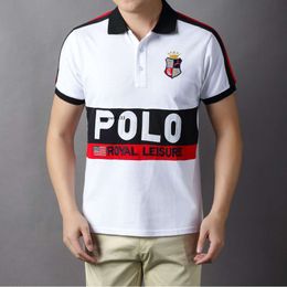 Polo Shirt Men Shirt, maglietta a maniche corte maschile, dimensioni europee, ricami di cotone puro, sport contrastando tutto il cotone, colore solido, alla moda e casual