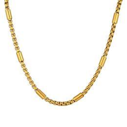 2024 Punk Square Rolo Link Chain Necklace 14K Gold Chain Necklace for Men Women Jewellery Gift