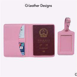 Other Event Party Supplies Vegan Saffiano Leather Passport Er Holder And Lage Tag Set Plane Travel Wedding Bridemaid Gift Custom I Dhvuo