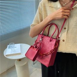 Shoulder Bags 2 Piece Printing Designer PU Leather Tote Small Crossbody Bag 2024 Fashion High-quality Lady Vintage Chain Handbag