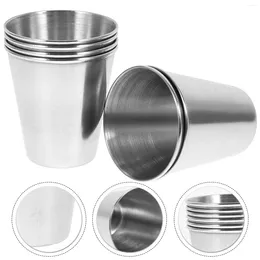 Wine Glasses 6 Pcs Beer Mug Mini Stainless Steel Glass Travel Office Coffee Cups Bulk Party Home Cocktail