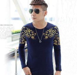 Plus size t shirts men warm spring funny tshirts print black street wear tshirt athletic plus velvet long sleeve tshirts for men6728666