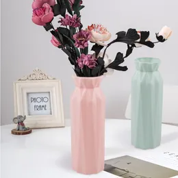 Vases Plastic Vase Creative Nordic Style Circular Fashionable Simple Anti Drop Imitation Porcelain Home Flower Pot