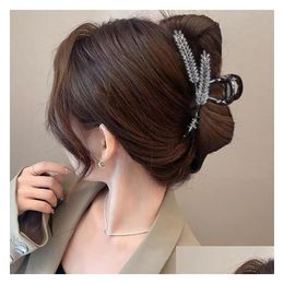 Hair Clips & Barrettes Metal Rhinestone Wheat Hairpin For Women Clip Bobby Pin Lady Girl Barrette Back Head Shark Large Gri Dhgarden Dhoej