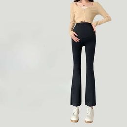 Elastic Comfortable Maternity Bell-bottom Pants with High Waist and Butt-lifting Design, Show Your Perfect Curve L2405