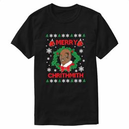 Men's T-Shirts Ugly Christmas Sweater Mike Tyson Happy Chris Smith T-shirt 100% Cotton O-Neck Summer Short Sleeve Casual Mens T-shirt Size S-3XL S52133