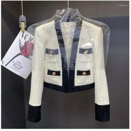 Women's Jackets 2024 Autumn Small Fragrance Tweed Jacket Female Blazer Coat Long Sleeve Button Short Casual Women Office Outwear