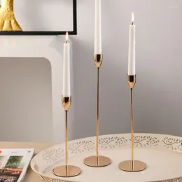 Candle Holders 2024 Product 3 Pcs/set Vintage Golden Metal Candlestick Room Decoration Accessories Wedding Supplies Household Products