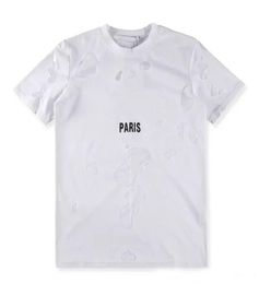 Brand design SS18 Summer Street wear Europe Paris Fan Made Fashion Men High Quality Broken Hole Cotton Tshirt Casual Women Tee giv5309953