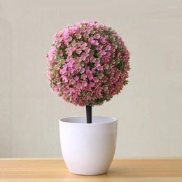 Decorative Flowers Artificial Plant Flower Home Decor Bonsai Tree Pot Fake Potted Ornament For Room Garden Decoration