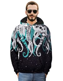 New Men Hoodies Space Galaxy 3d Print Octopus Claw Pullover Men Sweatshirt with Hooded Casual Large Size Eur Style6181856