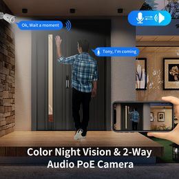 Hiseeu 4K 8MP IP Camera Outdoor POE Video Surveillance Audio Record CCTV Security Street Motion Alarm Colour Night Vision ONVIF