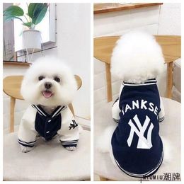 Dog Apparel Trendy Baseball Uniform Clothes Coat Fashion Letter Pet Clothing Small Dogs Kawaii Warm Cat Costume Autumn Winter Mascotas