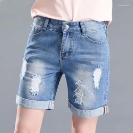 Women's Jeans Women Summer Blue Denim Shorts Lady Ripped Hole Jean Fashion Casual Loose Fit Female Plus Size Streetwear