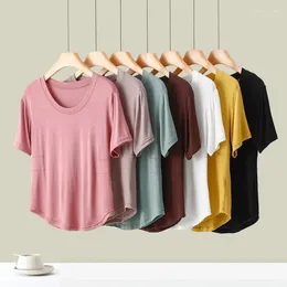 Women's T Shirts Modal Bottoming Tshirt O-Neck Short Sleeves Summer Simple T-shirts Solid Color Thin Casual Tee Tops All Match